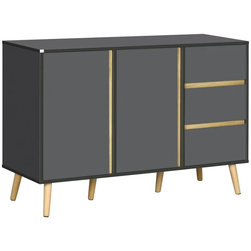 Dressoir – Buffetkast – Opbergkast – Ladekast – Kast – Scandinavisch Design – 120x40x80 cm – Verstelbare Planken – Anti-Kantel Veiligheid