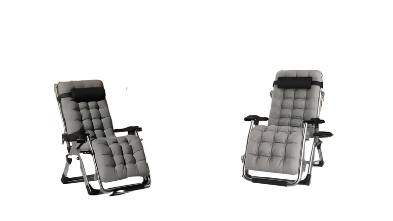 Loungestoel – Ligstoel – Tuinstoel – Relaxstoel – Vouwstoel – Set Van 2 – Comfortabel Memory Foam – Verstelbare Rugleuning