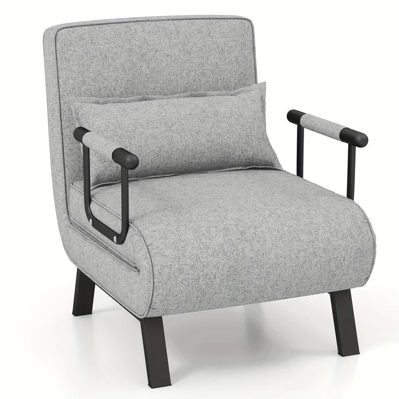 Slaapstoel – Slaapbank – Zetelbed – Slaapfauteuil – Vouwbed – 6-standen verstelbaar – Linnen stof – Belastbaar tot 150 kg