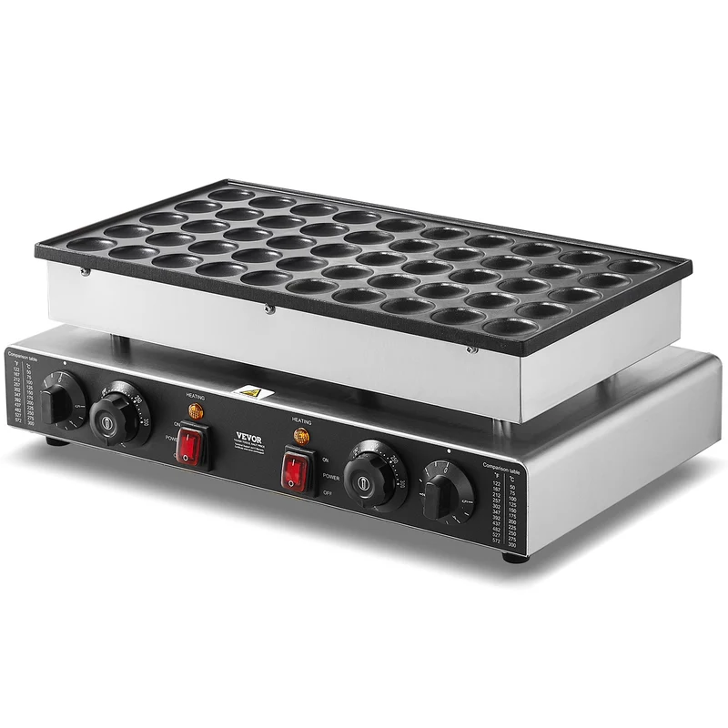 Pannenkoekenmaker – Crêpemaker – Mini Pancakemaker – Snackmaker – Roestvrij Staal – 50 Mini Pannenkoekjes – 1700W Hoog Vermogen