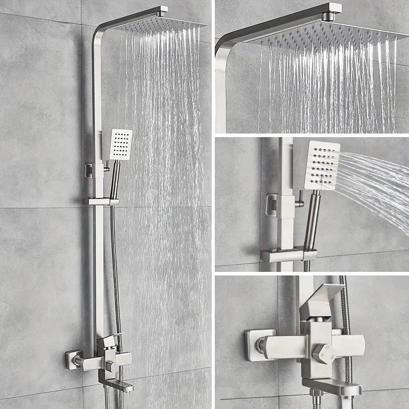 Regendouche Set – Douchepaneel – Douchesysteem – Handdouche – Badkraan – Geborsteld Goud – Roestvrij Staal – Dual-function Bedien­ing