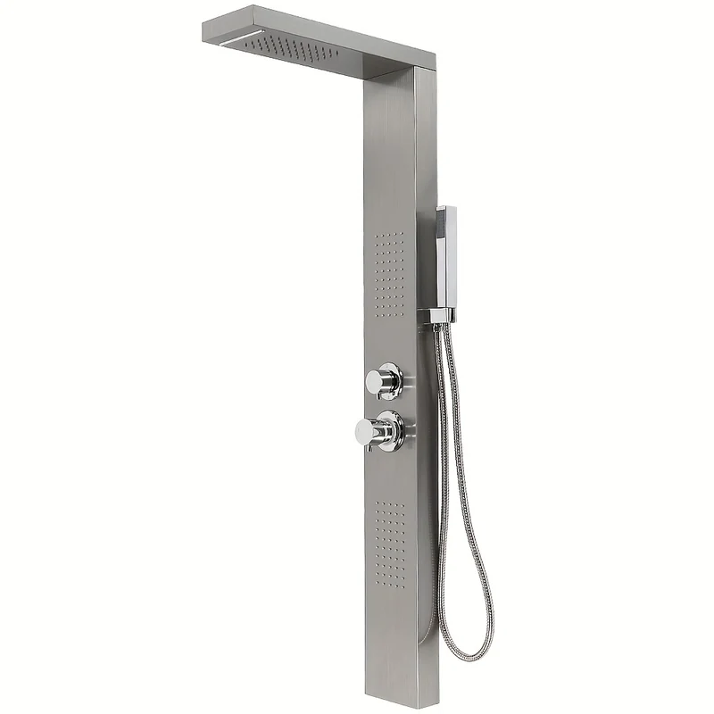Hydraulic Massage Shower Screen, H-130cm, Stainless Steel Material, 4 Functions, Rain|waterfall|massage Nozzle|handheld Shower