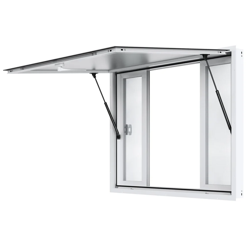 Foodtruck Luifel – Serveerruit – Uitgifteraam – Kraamraam – Mobiele Eetunit – 48"x36" – Aluminium Frame – Hydraulische Veerpoten
