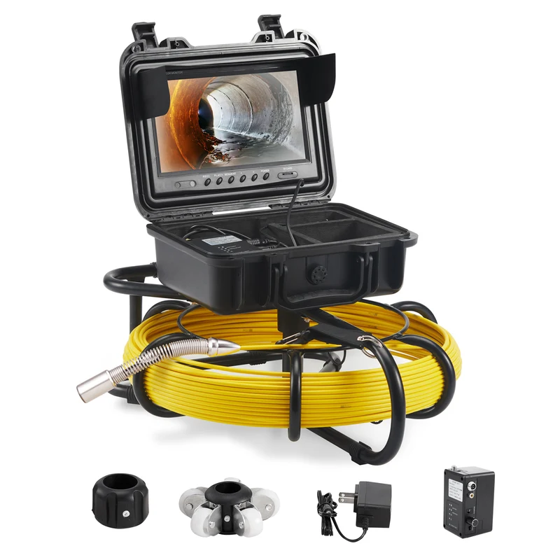 Rioolcamera – Inspectiecamera – Endoscoop – Buiscamera – Afvoercamera – 50 Meter Kabel – 9 Inch 720p Scherm – 12 LED Verlichting
