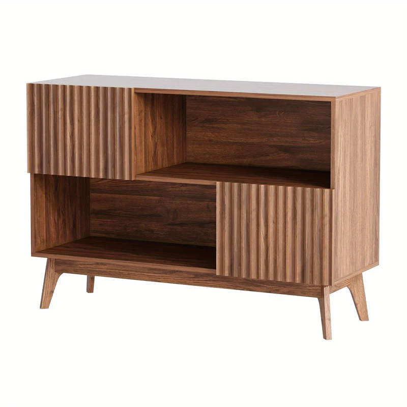 Sidetable – Consoletafel – Wandtafel – Haltafel – Bijzettafel – Industrieel Design – Soft-Close Deuren – Stabiele Metalen Poten – Houtlook – Kabelmanagement – 100 cm Breed