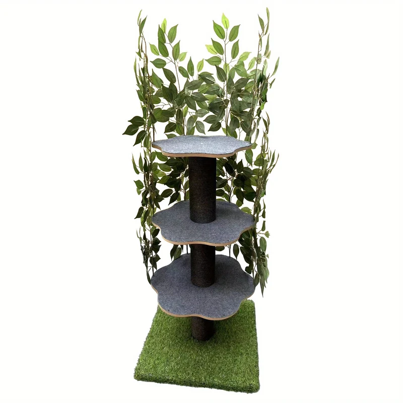 Krabpaal – Kattenboom – Kattenhuis – Kattentoren – Krabmeubel – Multi-level Design – Duurzaam Vezelplaat – Natuurinspiratie Groen