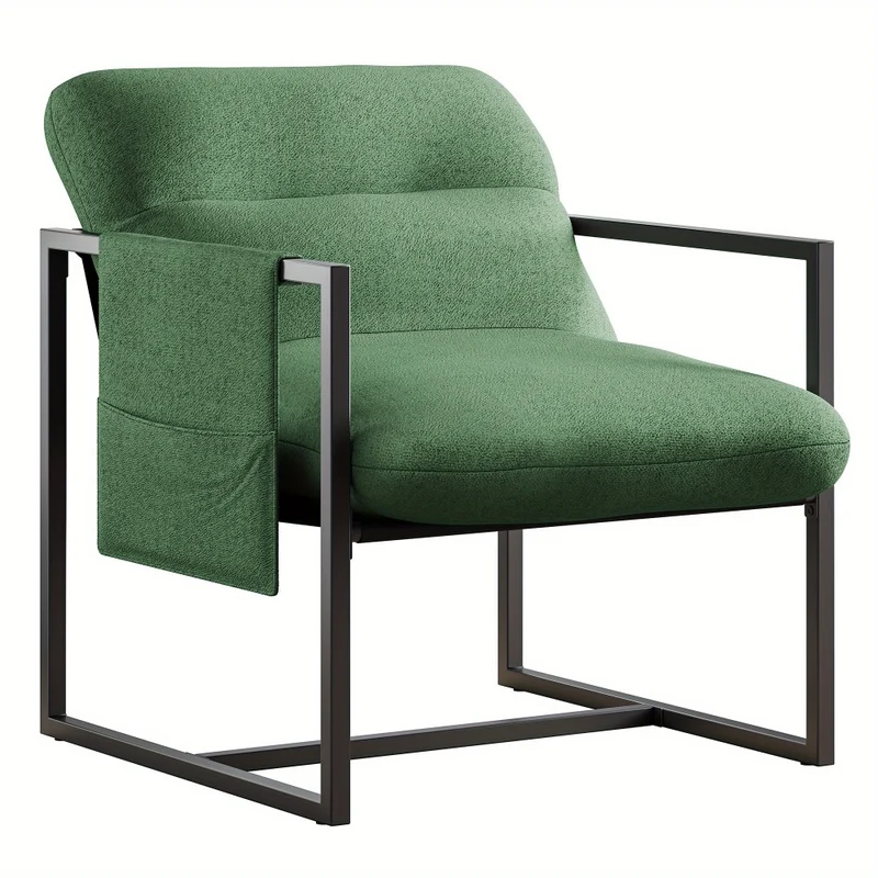 Fauteuil – Armstoel – Lounge Stoel – Accentstoel – Relaxfauteuil – Sherpa Bekleding – Metalen Frame – Comfortabel – 65x78x80 cm