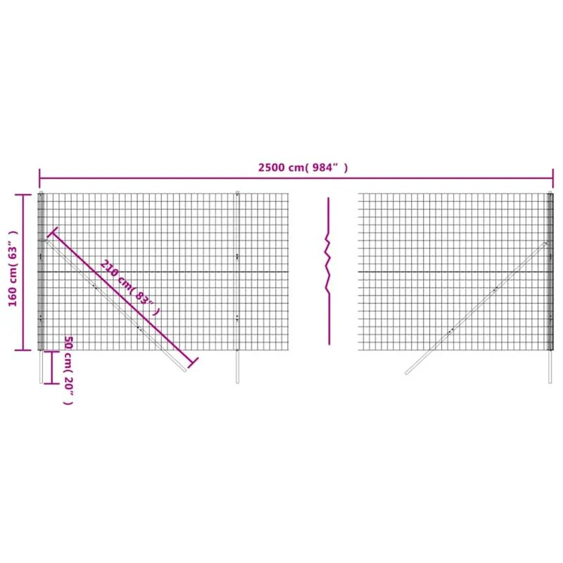Groene Gaasomheining – Tuinafrastering – Metaalgaas – Terreinomheining – Beveiligingshek – Gegalvaniseerd Staal – 1,6m x 25m – Weerbestendig en Roestvrij