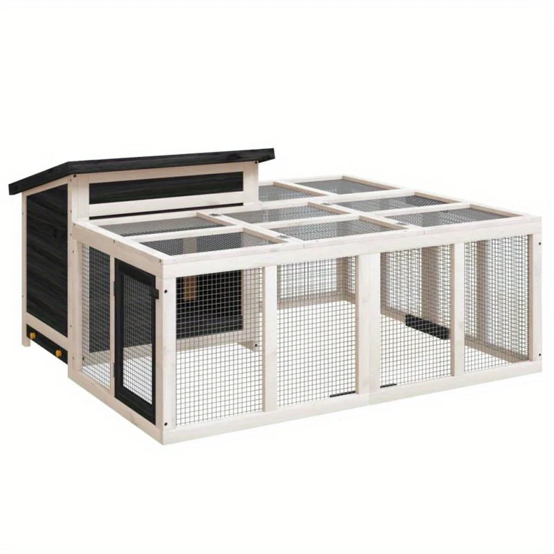 Konijnenhok – Konijnenkooi – Knaagdierenhok – Dierenverblijf – Buitenhok – Massief Grenenhout – 144x123x67,5 cm – Duurzaam en Weerbestendig