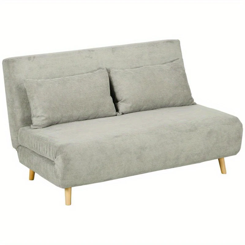 Driezitsbank – Sofa – Bankstel – Zithoek – Zitbank – Verstelbare Rugleuning – Grijze Linnenlook – 141x90x81 cm – Stevig Houten Frame – Comfortabele Polyester Bekleding