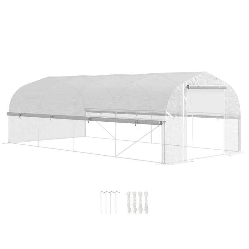 Kasje – Kweekkas – Broeikas – Tuinkas – Foliekas – 6x3x2 m – UV-bestendige PE-folie – Gegalvaniseerd Stalen Frame