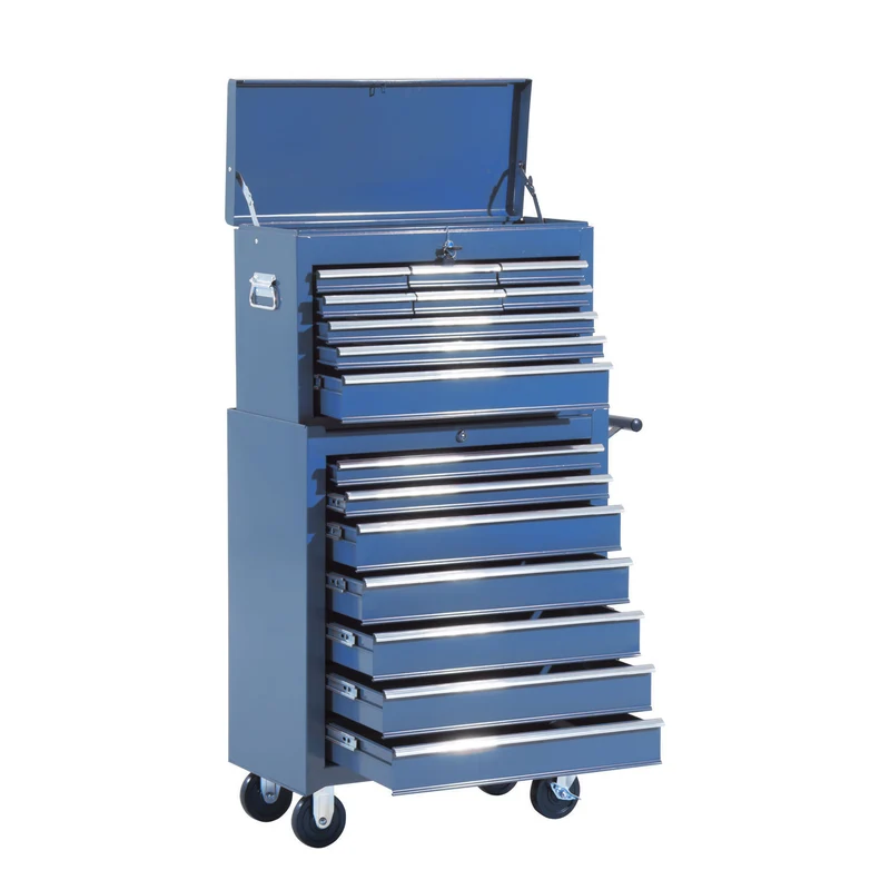 Mobiele Werkplaatswagen – Gereedschapswagen – Werkplaatswagen – Trolley – Gereedschapskist – 16 Laden Met Slot – Robuust Stalen Frame – Rood