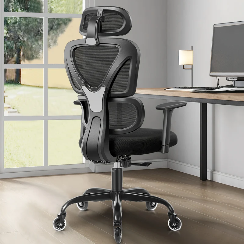 Bureaustoel – Ergonomische Stoel – Draaistoel – Office Chair – Gamestoel – 3D Verstelbare Armleuningen – Ademend Mesh – Lendensteun – 360° Draaibaar – Max 150 kg – Stille Wielen