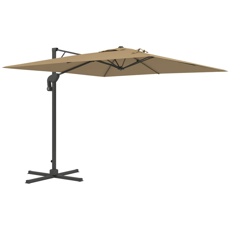 Zweefparasol – Hangparasol – Tuinparasol – Terrasparasol – Parasoldoek – 360° Draaibaar Met Hydraulisch Systeem – UV-bestendig Polyester 3x2,6m Met Aluminium Frame