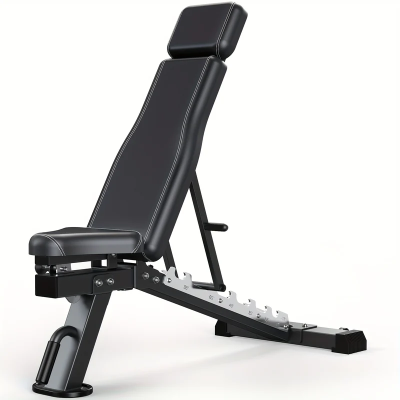 Fitnessbank – Trainingsbank – Krachtbank – Verstelbare Bank – Workoutbank – 7 Rugleuningstanden – Stevig Stalen Frame – Zwart
