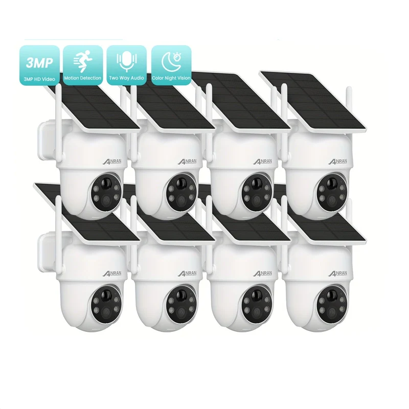 Buiten Zonnecamera – Beveiligingscamera – Draadloze Camera – Tuinbewaking – Wifi Camera – 8 Stuks – Kleurennachtzicht – Tweezijdige Communicatie