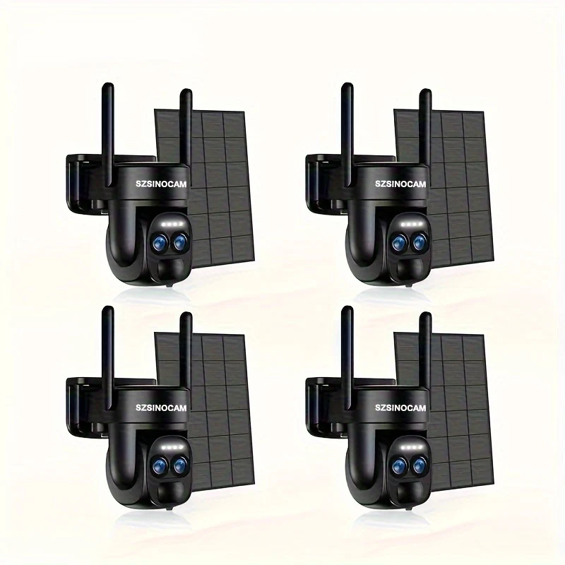 Beveiligingscamera – Bewakingscamera – Camerabewaking – Buitencamera – 4x 3MP PTZ 2K Resolutie – Solar Paneel & Kleurennachtzicht