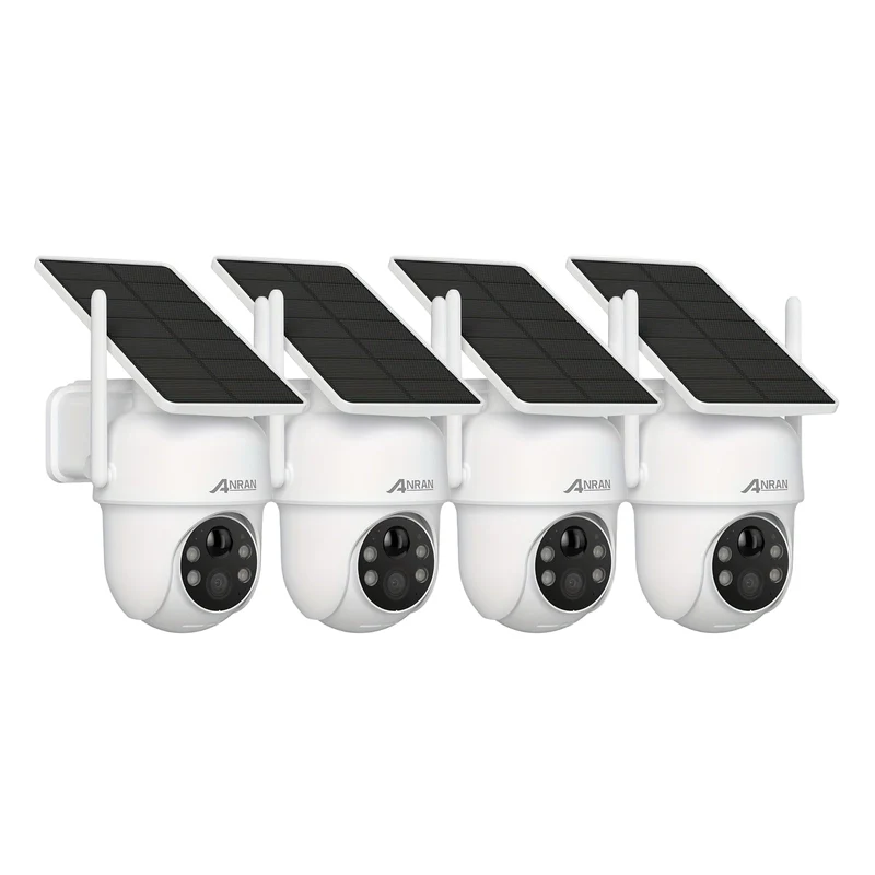 Beveiligingscamera – Camerabewaking – Buitencamera – Huisbeveiliging – Draadloze Camera – 4-delig – Zonne-energie – Kleurennachtzicht & Mensdetectie