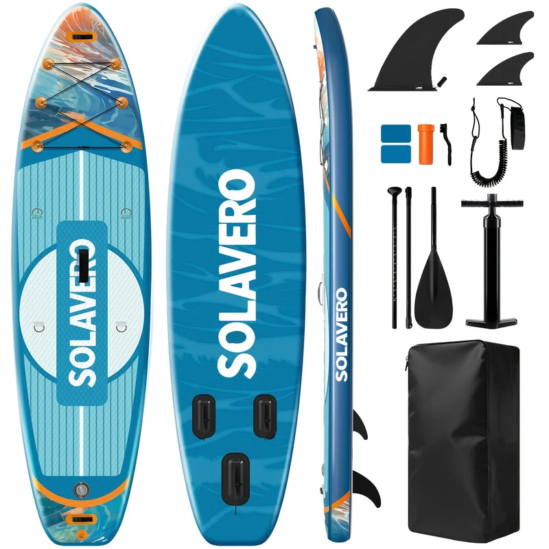 Paddleboard – SUP Board – Stand Up Paddle – Opblaasbaar Board – Surfboard – 335x84x15 cm – Stevig PVC Met Antislip – Compleet Met Peddel En Pomp