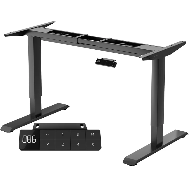 Verstelbaar Bureauframe – Zit-Sta Bureauframe – Bureau Onderstel – Bureaufame – Desk Frame – Mat Zwart – 3 Hoogtes 60-125 cm – Robuust IJzeren Frame