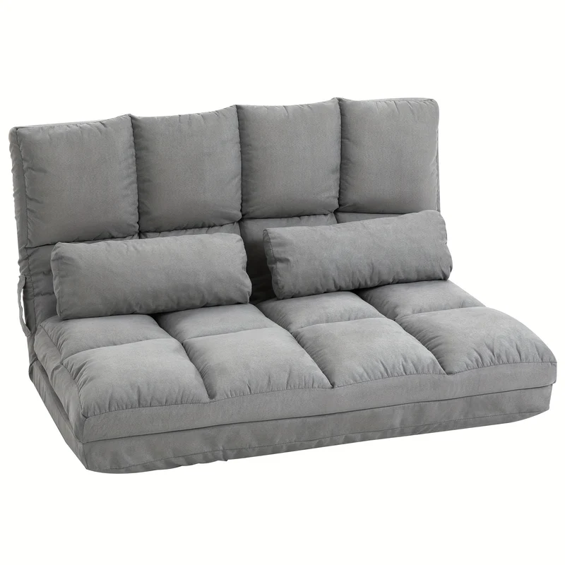 Vloerstoel – Zitzak – Lounge Stoel – Fauteuil – Relax Stoel – Verstelbaar In 3 Posities – Luxe Grijs Velvet Met Stalen Frame – 102x73x60 cm