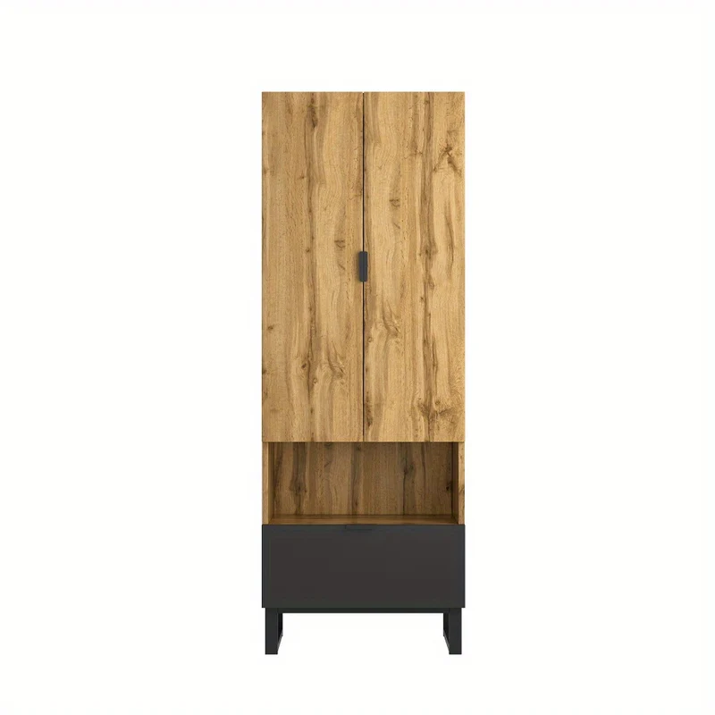 Kapstokkast – Kapstok – Garderobekast – Halmeubel – Opbergkast – Verstelbare Planken – Ruime Hangruimte – Compact & Vrijstaand Design