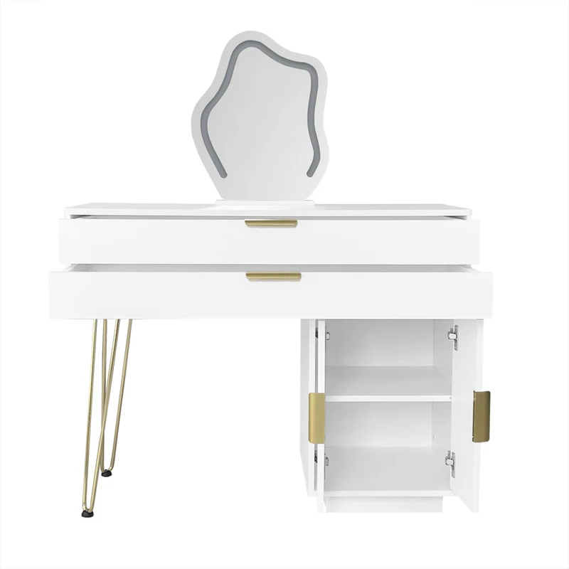 Kaptafel – Make-uptafel – Cosmetica Tafel – Opmaaktafel – Witte Kaptafel – Uittrekbaar Ontwerp – Modern Design – 100x78x40 cm