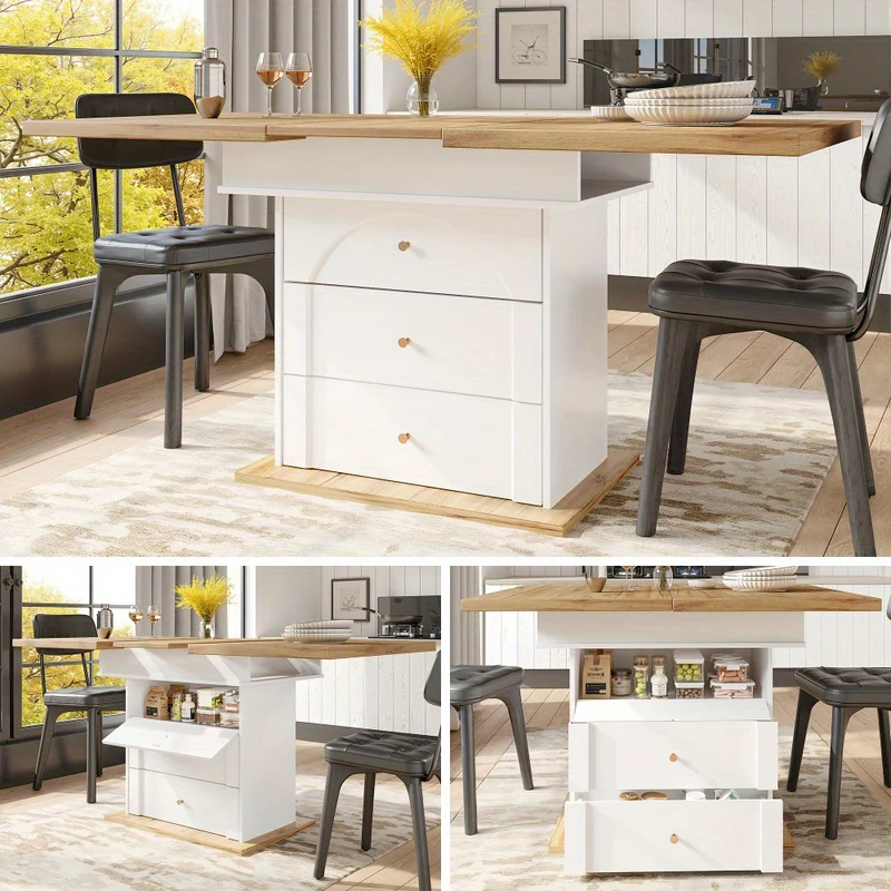 Uitklaptafel – Klaptafel – Vouwtafel – Eettafel – Inklapbare Tafel – Verlengbaar 110-140 cm – Stevige Houten Constructie – Ruimtebesparend Design