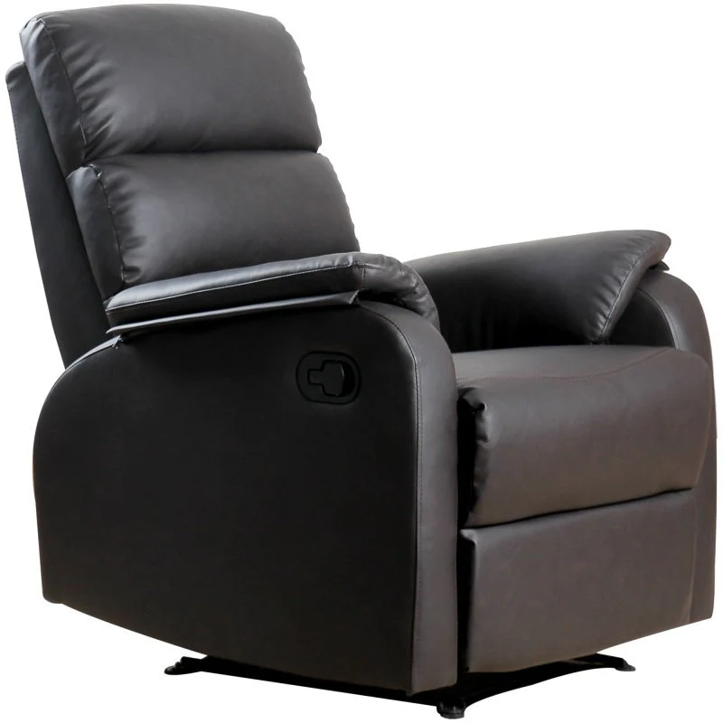 Relaxfauteuil – Verstelbare Fauteuil – Relaxstoel – Zithoekstoel – Loungestoel – Bruin – Ergonomisch – Zacht Gestoffeerd – Houten Frame – 74x91x99 cm