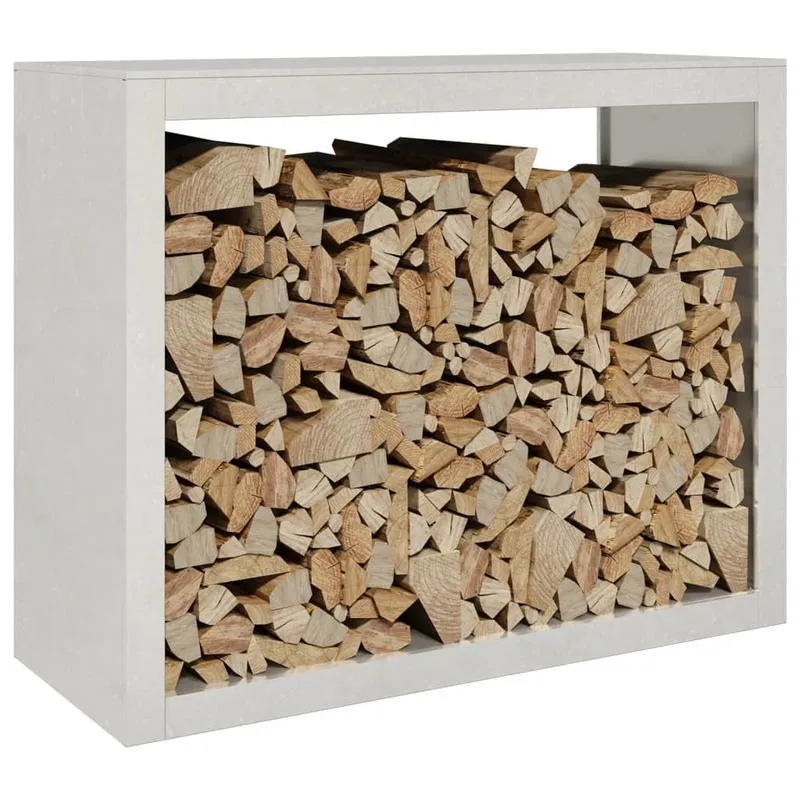 Houthouder – Houtopslag – Brandhoutrek – Buitenrek – Tuinhouder – Roestvrij Staal – 100x40x80 cm – Uittrekbare Plank