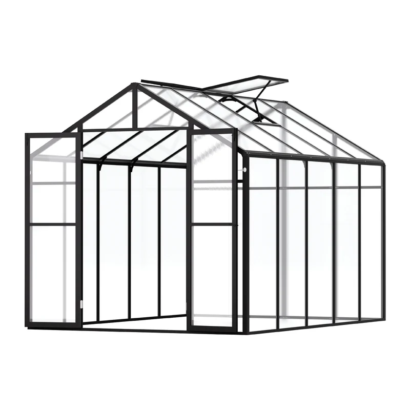 Kas – Kweekkas – Tuinkas – Plantenkas – Serre – 8 x 10 Ft Ruim Formaat – UV-Bestendige Polycarbonaat Panelen