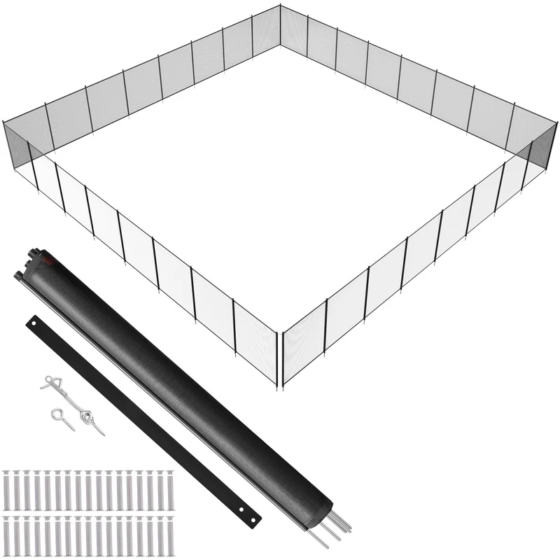 Zwembadhek – Zwembadafsluiting – Pool Fence – Veiligheidshek – Zwembadomheining – 4 x 29,26 Meter – Aluminium Frame Met Teslin PVC Mesh