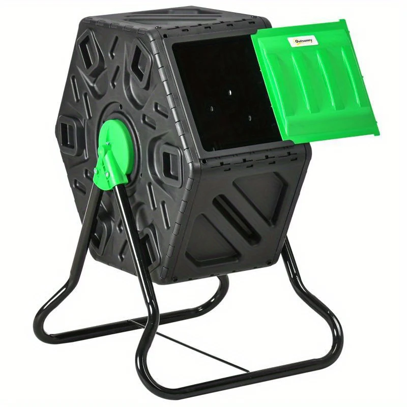 Compostbak – Composteerder – Composter – Compostvat – Tuincomposteerder – 65 Liter Capaciteit – Metaal en Kunststof Design met 24 Ventilatieopeningen
