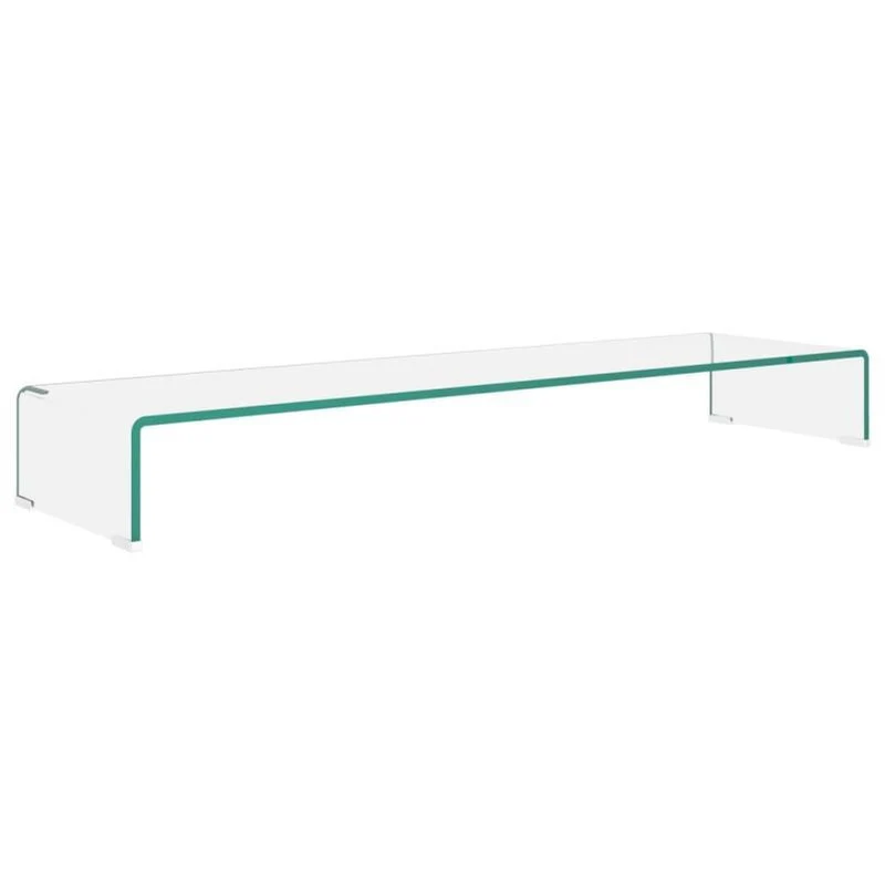 Tv-meubel – TV-kast – TV-standaard – Wandmeubel – Entertainmentmeubel – Transparant Glas – RVS Frame – Ruimtebesparend – 110x30x13 cm