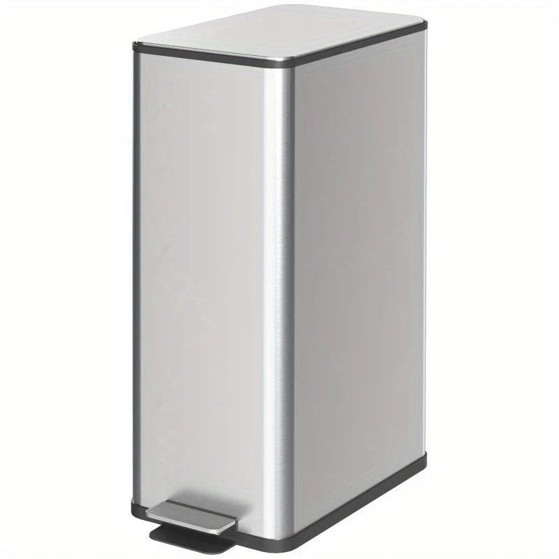 Prullenbak – Afvalemmer – Pedaalemmer – Vuilnisbak – Afvalbak – Roestvrij Staal – 20L Dubbel Vak – Handsfree Voetpedaal – Vierkant Design – Duurzaam & Hygiënisch – 21,5x37,2x57 cm