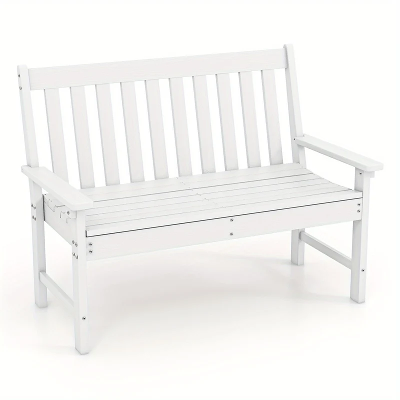 Tuinbank – Buitenbank – Zitbank – Loungebank – Parkbank – Weerbestendig HDPE – Extra Stevig 320 kg Draagkracht – Wit
