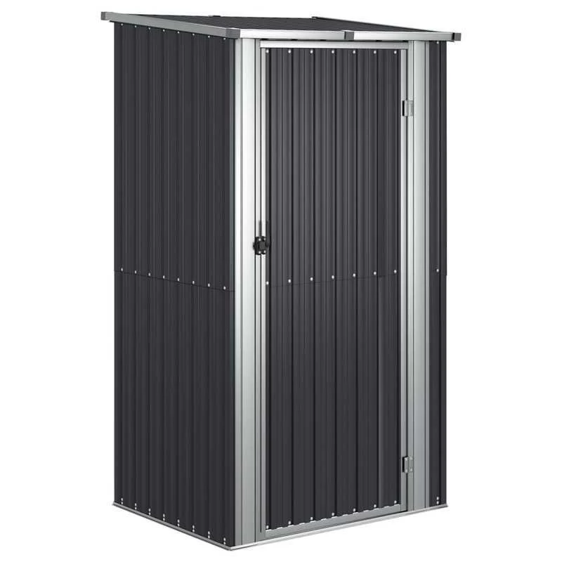 Tuinhuisje – Tuinschuur – Tuinberging – Gereedschapsschuur – Tuinkast – Gegalvaniseerd Staal – Weerbestendig Met Ventilatie & Dubbele Deuren – Antraciet – 118,5x97x209,5 cm