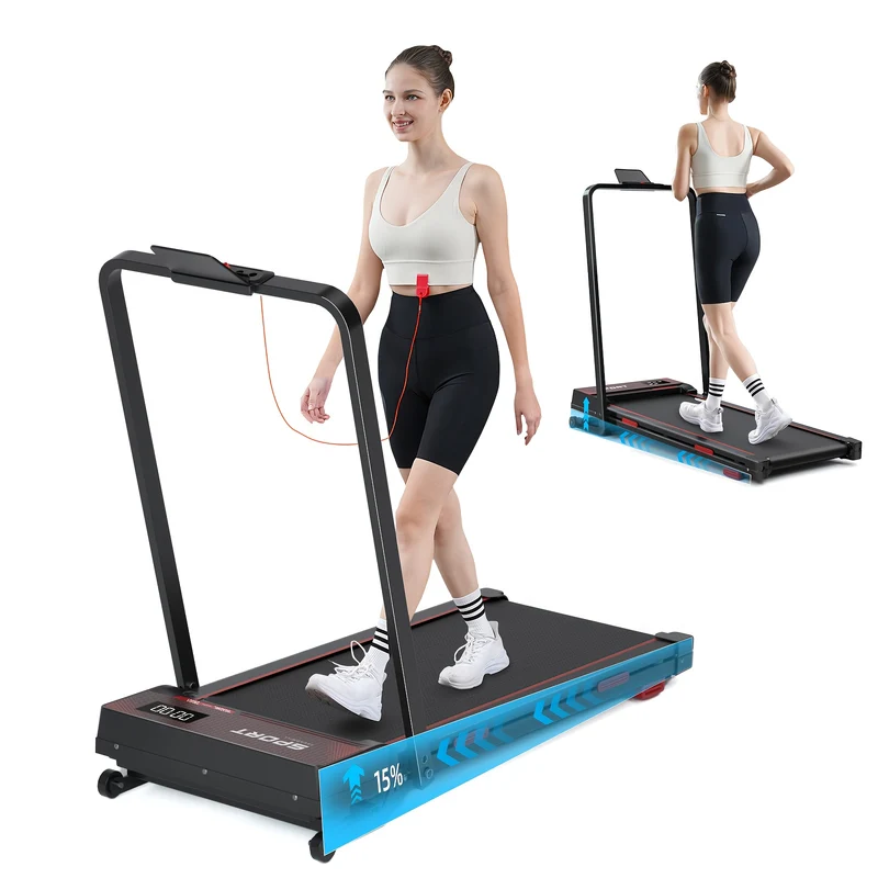 Loopband – Treadmill – Hardloopband – Fitnessapparaat – Elektrische Loopband – Opvouwbaar Design – Verstelbare Hellingshoek 10° – Snelheid 1-12 km/h – Draagkracht 100 kg – LED Display – Slimme Afstandsbediening