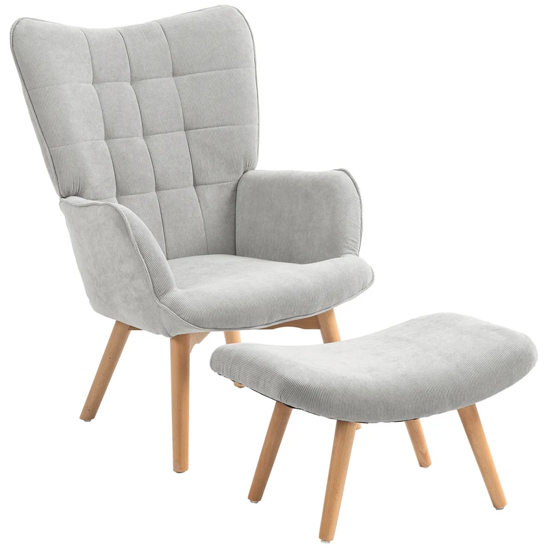 Fauteuil – Armstoel – Leesstoel – Loungefauteuil – Zithoekstoel – Hoog Rugleuning – Houten Poten
