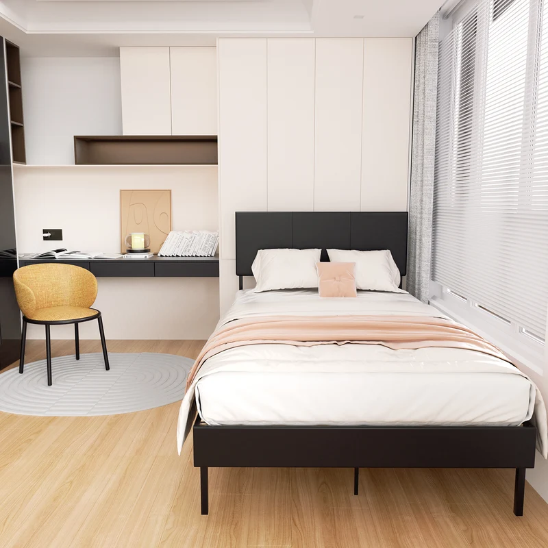 Bed Frame Robust Bed Frame Slatted Frame Maximum for Imitation Leather 120*200CM/140*200CM Load Capacity 350 Kg