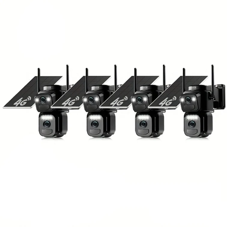 Beveiligingscamera – Camerabewaking – Buitencamera – Draadloze Camera – IP Camera – 2K Dual Lens Resolutie – Zonnepaneel Met 4G Verbinding