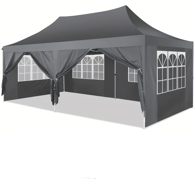 Feesttent – Partytent – Paviljoen – Tuinentent – Pop-up Tent – 3x6 Meter – 6 Afneembare Zijwanden – Hexagonaal Frame