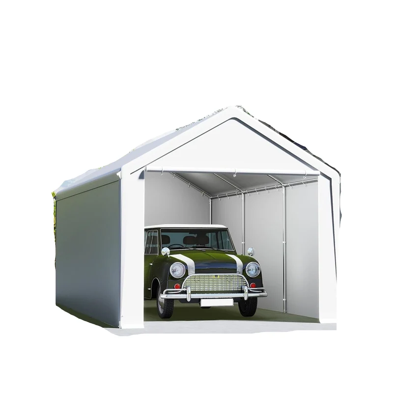 Tentgarage – Carport – Schuurtent – Opslagtent – Overkapping – 3 x 4 M – Waterafstotend Zeildoek – Gegalvaniseerd Stalen Frame