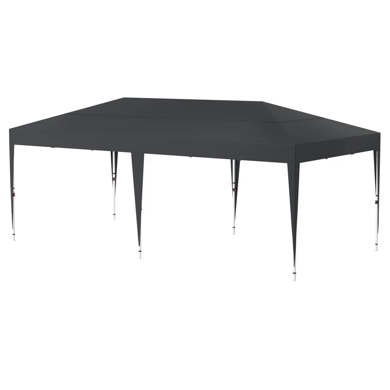 Partytent – Paviljoen – Tuinentent – Vouwtent – Markttent – Inklapbaar Metalen Frame – Waterafstotend Oxford Polyester – 6x6 Meter – Anthraciet