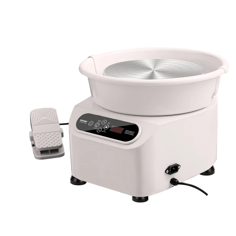Draaibank Keramiek – Pottenbakkersschijf – Boetseerschijf – Pottenbakkersmachine – Keramiekschijf – 28 cm Schijf – 450W Elektrisch Met Voetpedaal & LCD Touchscreen