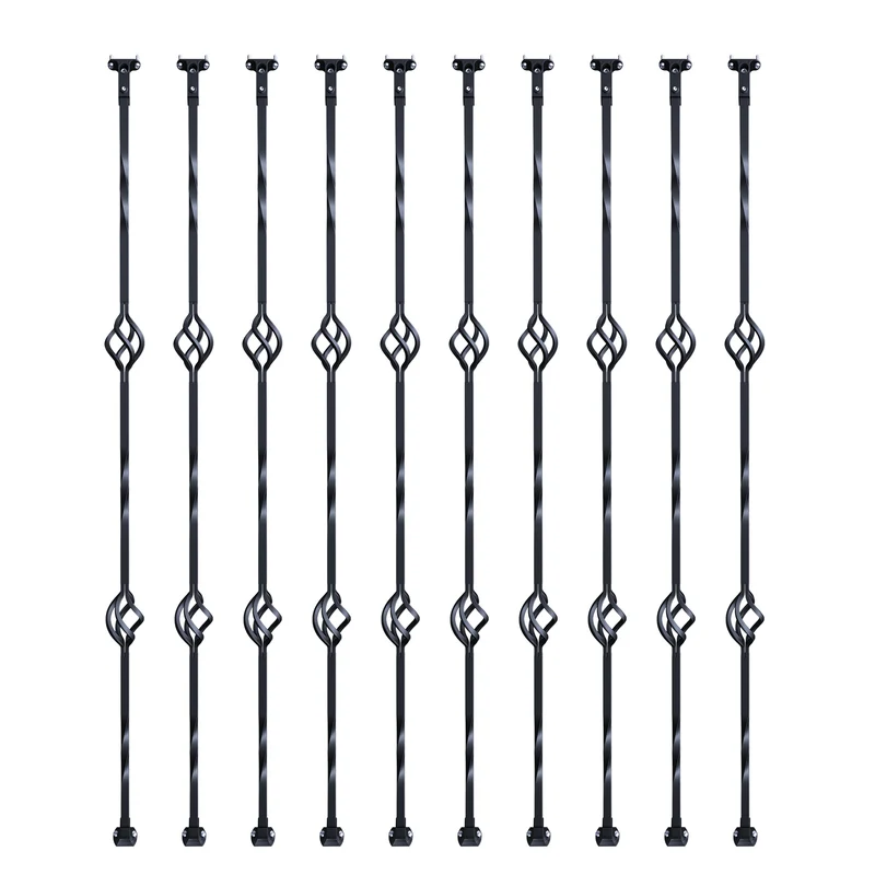 Stalen Balusters – Trapspijlen – Leuningpalen – Balustrade Spijlen – Trapleuningen – Gegalvaniseerd Staal – Set van 10 – Dubbel Mandje Design – Eenvoudig Af te Korten