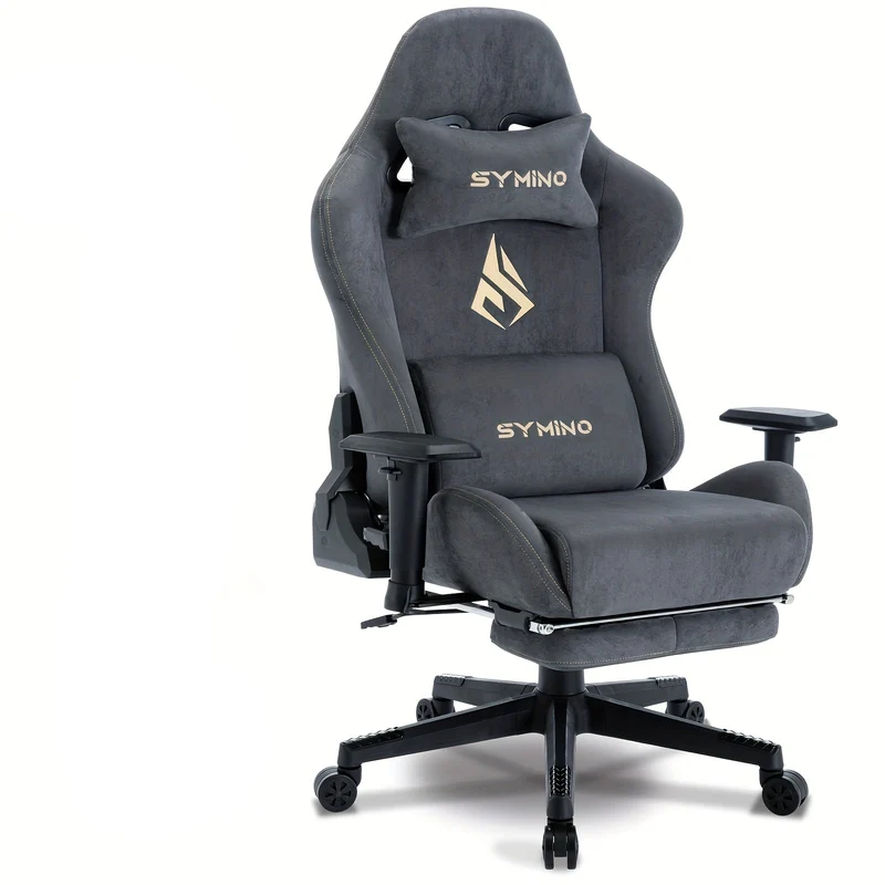 Gamingstoel – Gamestoel – Bureaustoel – Gaming Chair – Game Stoel – Verstelbare Zithoogte – Draaibare Vijfwielige Basis – Ergonomisch Comfort – Duurzame Constructie – Grijs