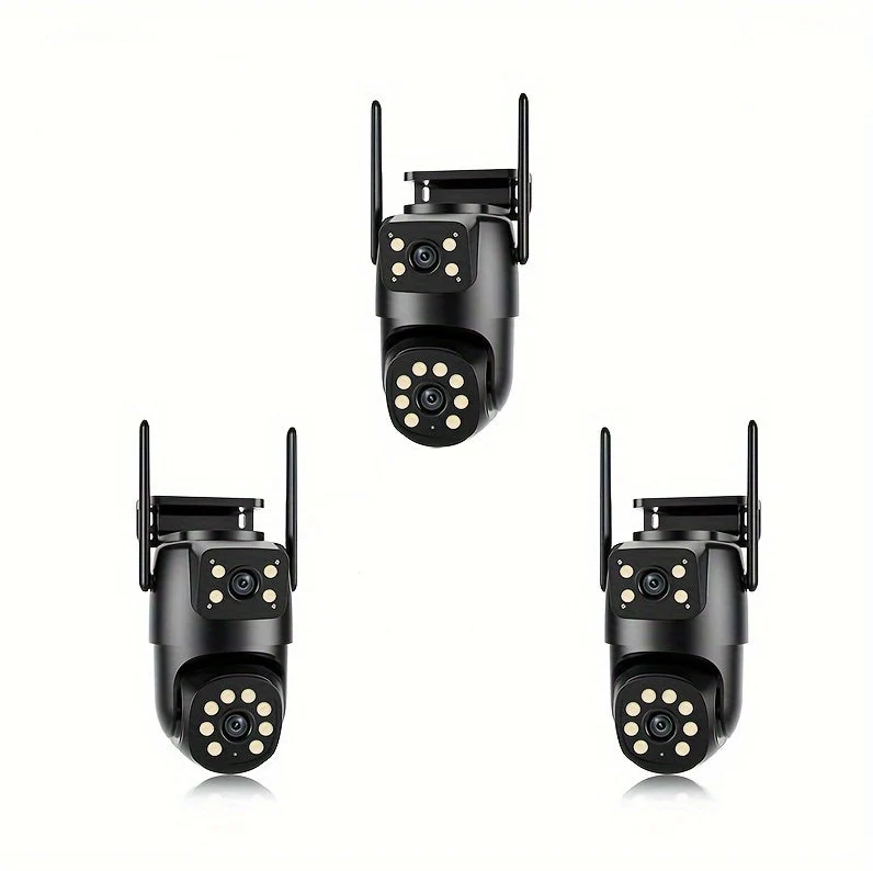 Beveiligingscamera – Camerabewaking – Bewakingscamera – Dome Camera – IP Camera – Draadloos 3-delige set – Full Color Nachtzicht – Pan-Tilt-Zoom Met 2-Richtingsaudio