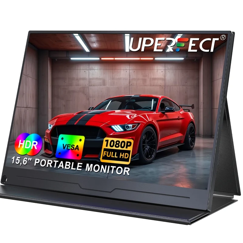 Draagbare Monitor – Portable Scherm – Extern Scherm – Extra Display – 15,6 Inch Full HD – IPS Beeldscherm – USB-C Aansluiting – Oogzorg Technologie – Ingebouwde Dual Speakers
