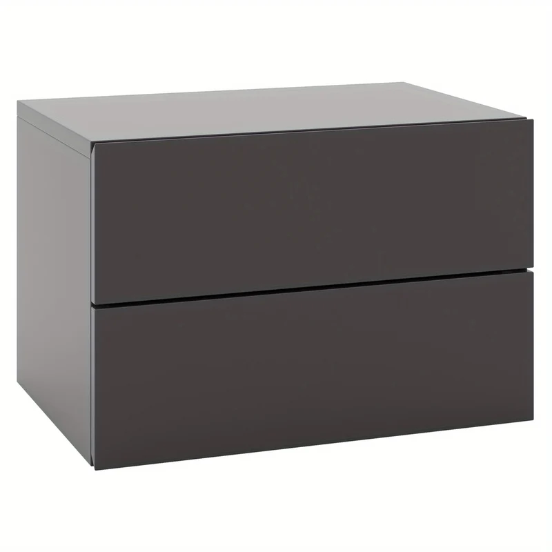 Zwevend Nachtkastje – Wandkastje – Bedside Table – Nachtmeubel – Opbergkastje – Set Van 2 – Met 2 Lades – Muurbevestiging Voor Stevige Muren – Strak Grijs Design